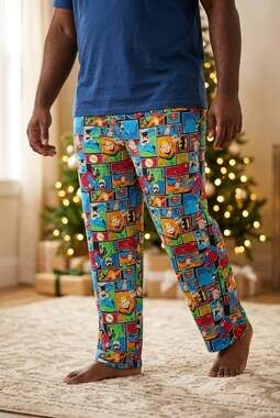 Vtg DC Comics Originals Justice League Pajama Pants Men L Comic Print Loungewear